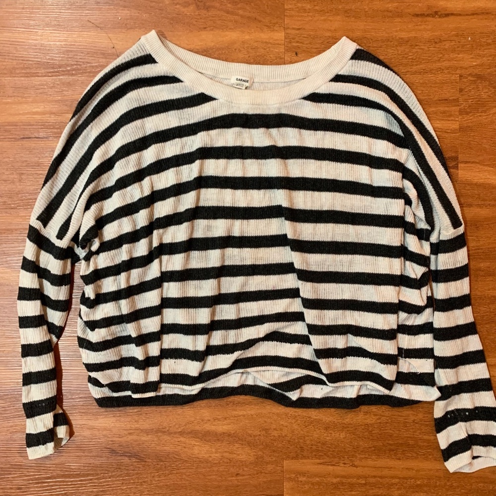 GARAGE. striped long sleeve shirt